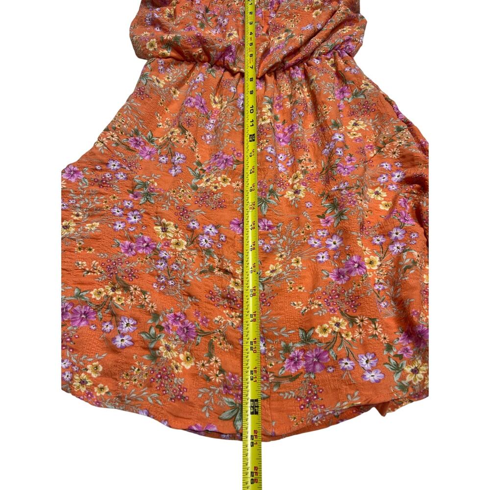 Rolla Coster Orange Ditsy Floral Strapless Sun Dress – Size M – EUC - Picture 4 of 8